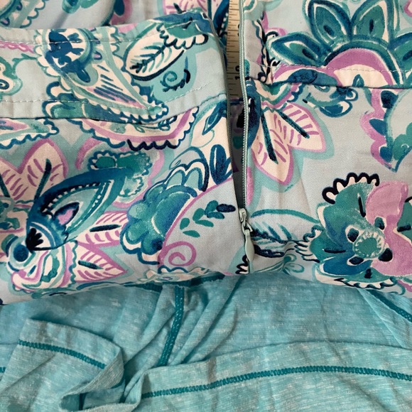 2PC Talbots Skirt & Top Lilac Purple Blue Aqua Paisley Floral size 14W - Picture 9 of 13